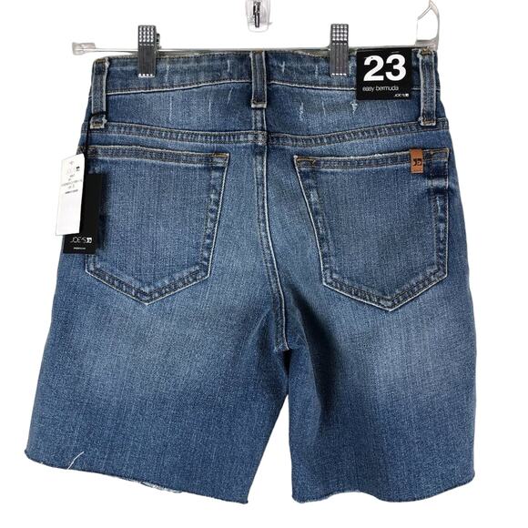 Joe's Jeans Medium Wash Blue Rory Easy Bermuda Raw Hem Zip Closure Denim Shorts - Picture 3 of 12